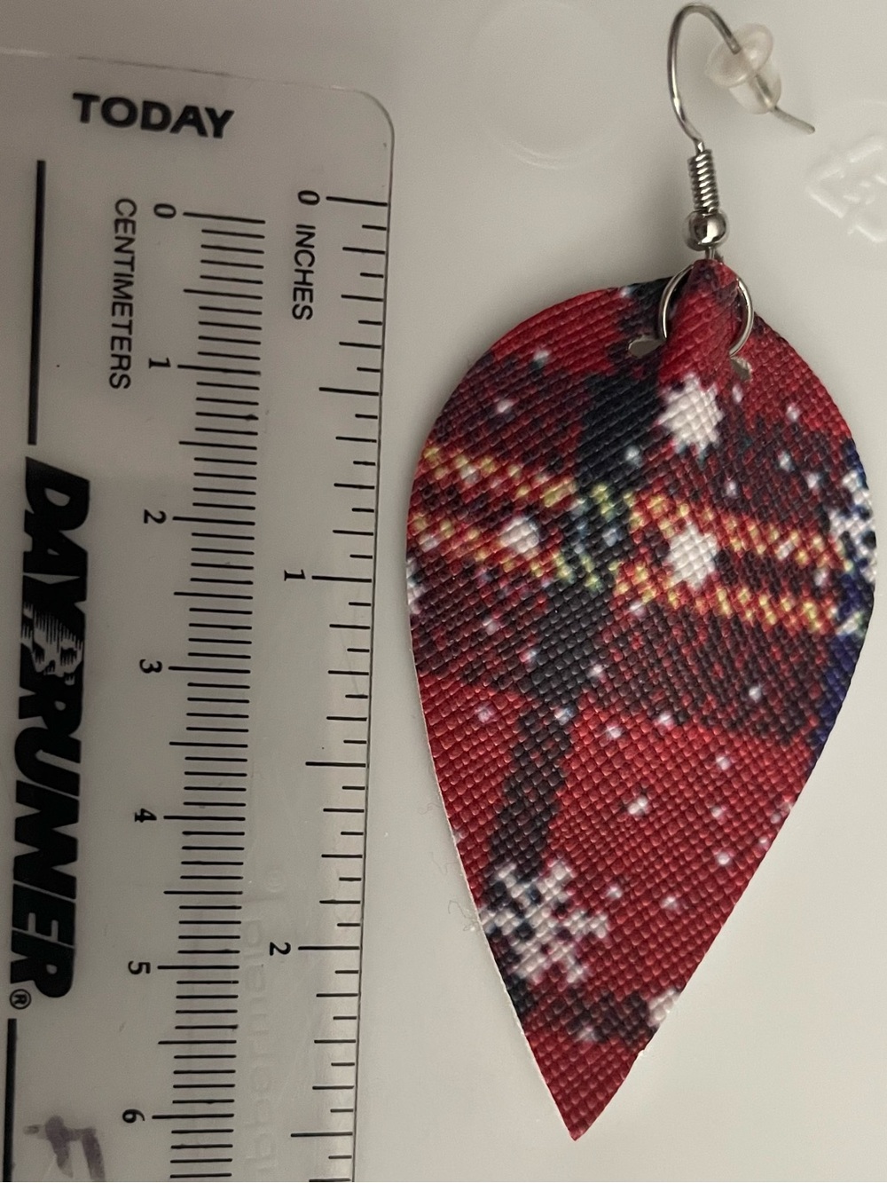 Christmas earrings, plaid